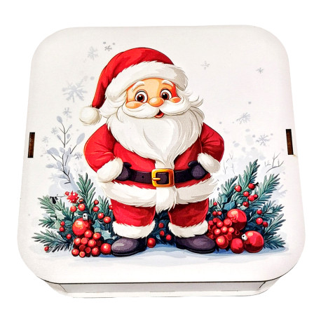 Подарунок №41/5 “Солодкі секрети від Санти ” 415г (15х15х5см, у дерев'яній коробці), Унікальна цукерка